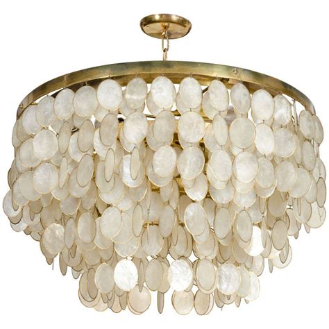 Captivating Capiz Shell Chandelier at 1stdibs