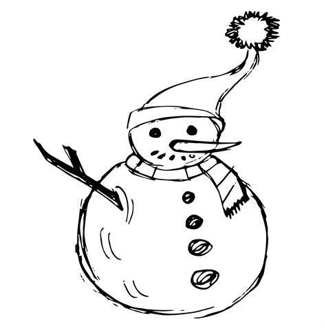 Snowman, Sketch, Element, Christmas Free Stock Photo - Public Domain Pictures