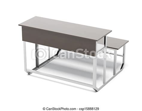 Wooden school desk isolated on a white background. | CanStock