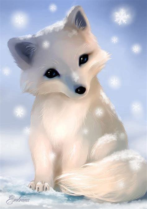 Pin by Gabrielle on Amazing | Cute fox drawing, Cute animal drawings, Baby arctic fox