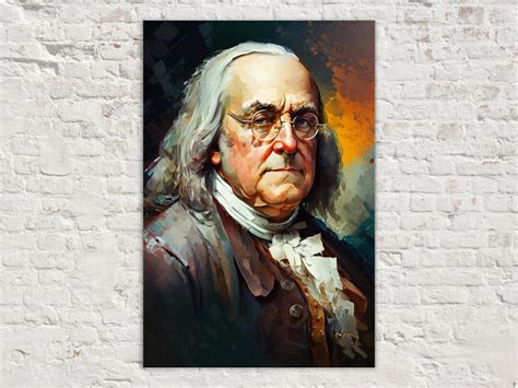 Benjamin Franklin Canvas Wall Art, Historical Figure Painting ...