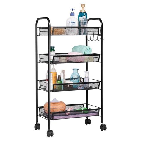 Ktaxon 4 Tier Organizer Metal Rolling Storage Shelving Rack Kitchen Wire Shelf - Walmart.com ...