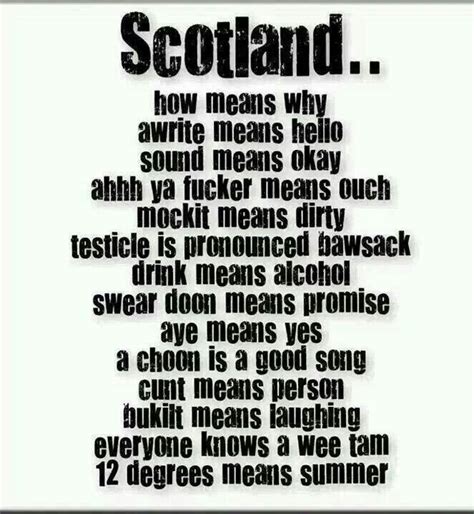 Pin by Pamz on Bein inn | Scotland funny, Scotland, Scottish words