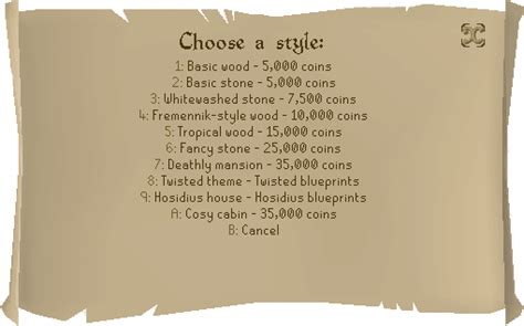 File:House styles list.png - OSRS Wiki