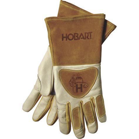 Hobart Premium Form-Fitted Welding Gloves — Leather, Beige and Brown, X ...