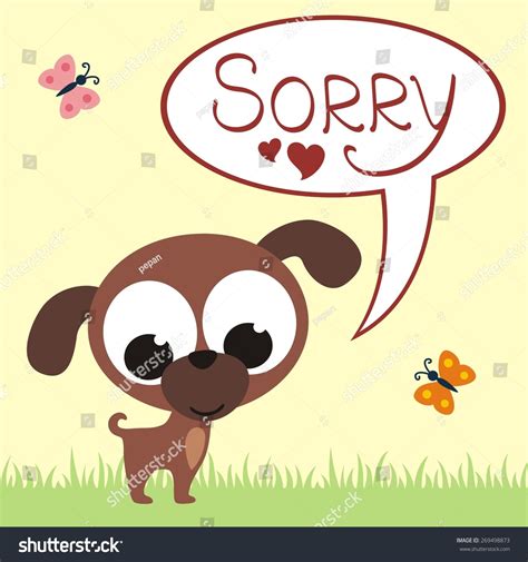 Cartoon Dog Says Sorry Card Stock Illustration 269498873 - Shutterstock