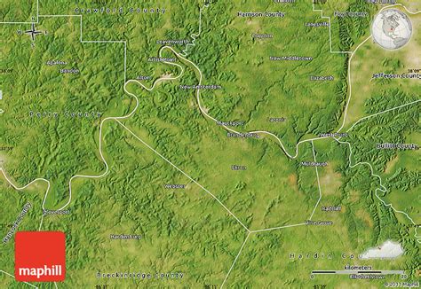 Satellite Map of Meade County