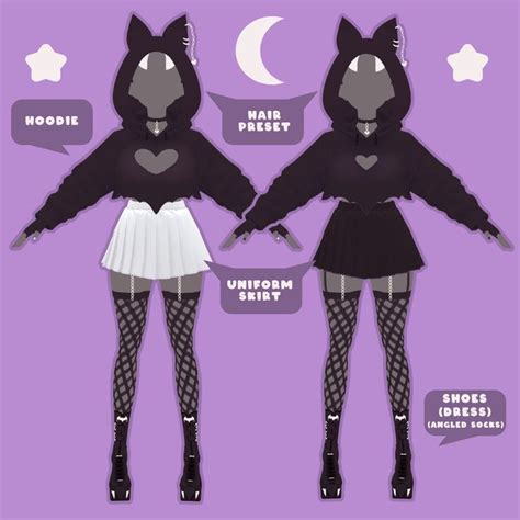 Vroid Outfit Set Bat Hoodie - Etsy Canada | Pokemon clothes, Pastel goth outfits, Clothing ...