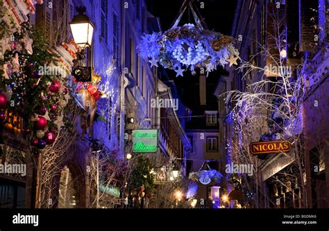 Christmas lights on the streets of Strasbourg, France.This famous city is the capital of ...