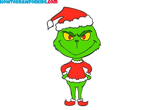 How to Draw Grinch - Easy Drawing Tutorial For Kids