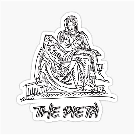 "Sketch inspiration from pieta Michelangelo" Sticker for Sale by ...