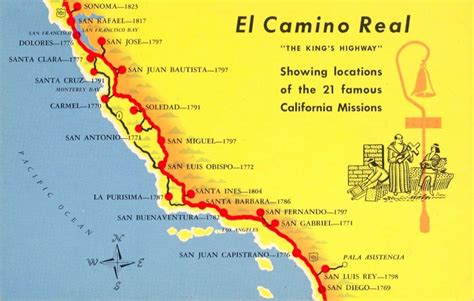 A Trail Map Of Some Of The Amazing Spanish Missions Across - California ...