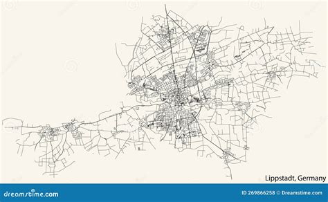 Street Roads Map of LIPPSTADT, GERMANY Stock Vector - Illustration of ...