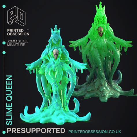 3D Printable Slime Queen - Slime Boss - PRESUPPORTED - Illustrated and ...