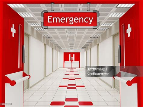 Hospital Corridor With Emergency Sign High-Res Stock Photo - Getty Images