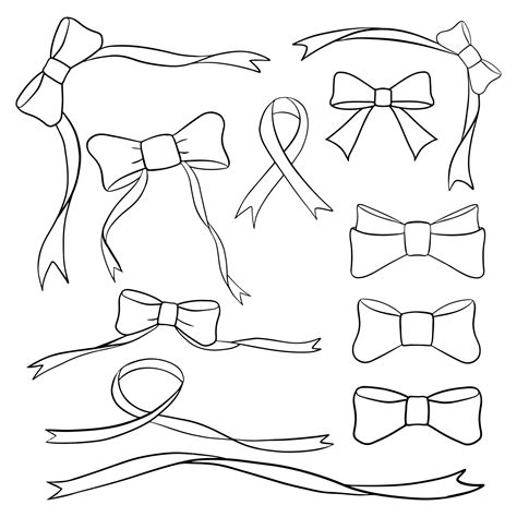 Premium Vector | Ribbon outline collection vector