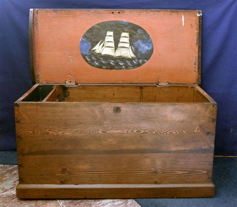 - Sailors Sea Chest from Ship LIGHTNING - With initials JB on inside bottom… | Antique trunk ...