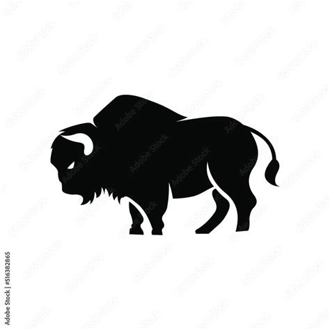 Vector design of a silhouette of a buffalo Stock Vector | Adobe Stock