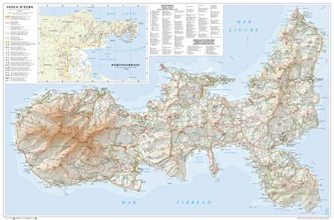 Elba Island - Hiking trails and tourist Map by Litografia Artistica ...