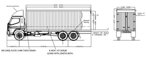 40ft Container Truck Drawing