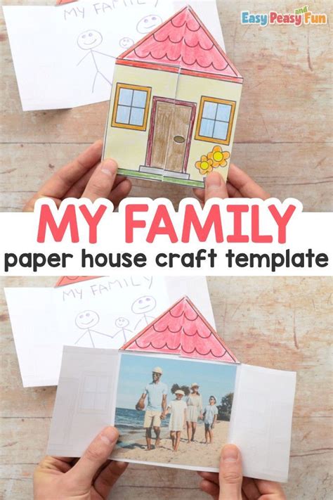 Paper House My Family Craft | Family crafts preschool, Family kids ...