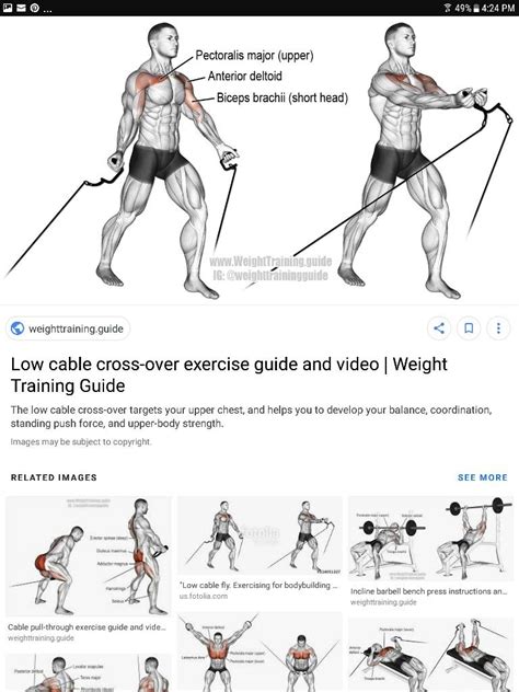 Printable Cable Machine Exercises Chart