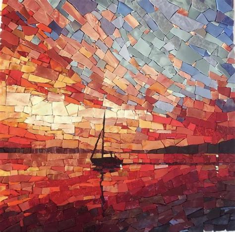 Mosaic Sunset | Mosaico de azulejos, Arte mosaicos, Arte de la pared de ...