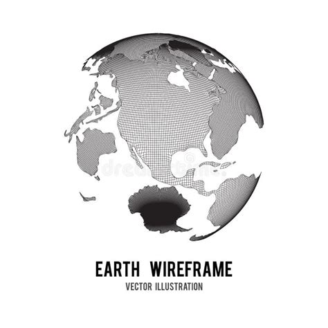 Wireframe Planet Earth Globe Stock Vector - Illustration of modeling ...