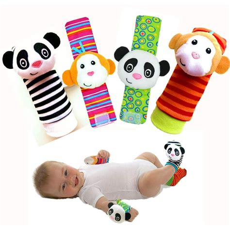 LNGOOR Baby Toys for 0-12 Months Infant Rattle Toy Socks Wrist Rattles & Foot Rattles Foot ...