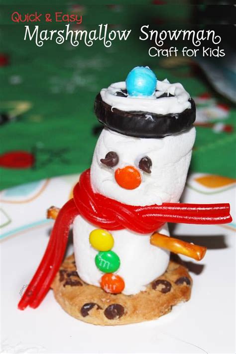 Quick and Easy Marshmallow Snowman Craft for Kids - onecreativemommy.com