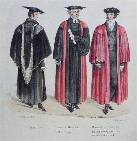 Antique Prints of Academic Dress Oxford