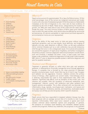 Fillable Online Nasal Tumors in Cats. Information about the diagnosis ...
