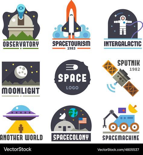 Space logo set Royalty Free Vector Image - VectorStock