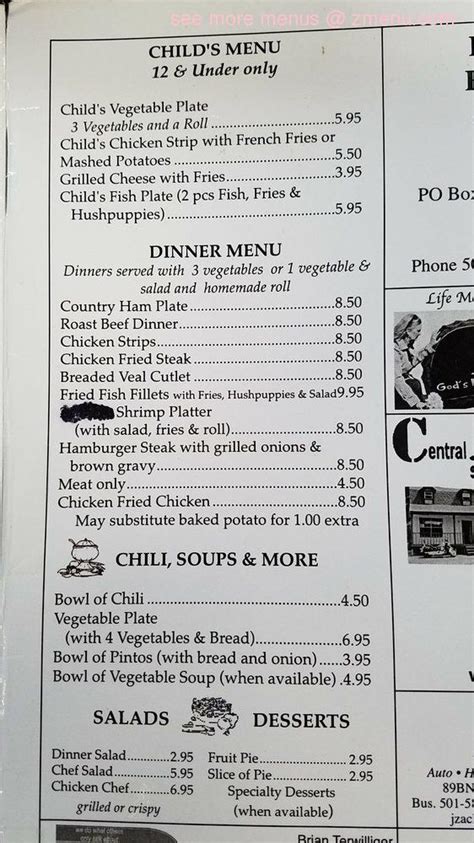 Menu at Wagon Wheel Restaurant, Greenbrier