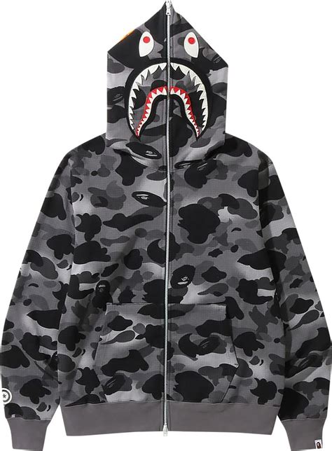 Buy BAPE Grid Camo Shark Full Zip Hoodie 'Black' - 1I80 115 005 BLACK | GOAT