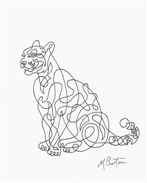 Panther Line Drawing at PaintingValley.com | Explore collection of ...