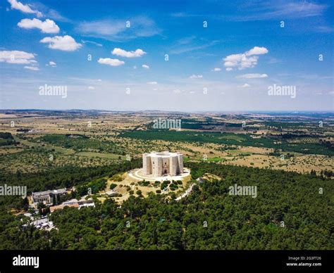 Castel del Monte aerial view, unesco heritage from above, Apulia Stock Photo - Alamy