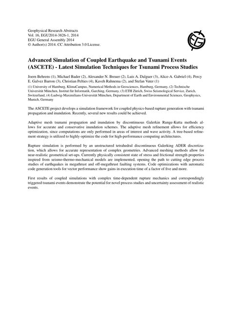 (PDF) Advanced Simulation of Coupled Earthquake and Tsunami Events ...