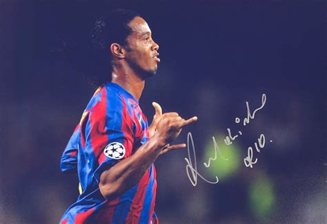 Ronaldinho Autograph Signed Photo