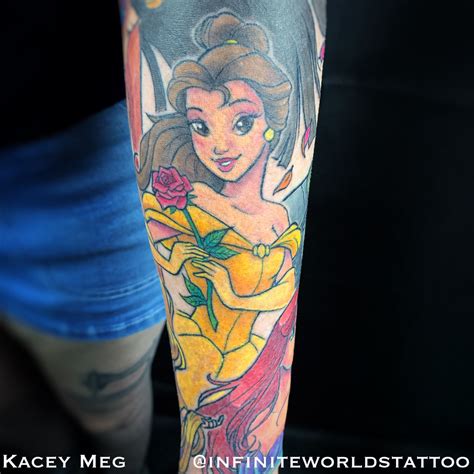 Belle tattoo from Disney's beauty and the Beast Tattoo by Kacey Meg from Infinite Worlds Tattoo ...