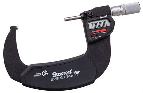 STARRETT Wireless Digital Micrometer: 1 in to 2 in/25 to 50 mm Range ...