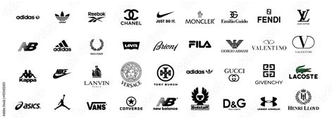 Vetor de Top clothing brands logos. Set of most popular logo -adidas ...