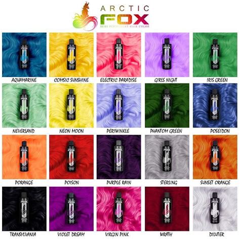 Arctic Fox Color Mixing Chart