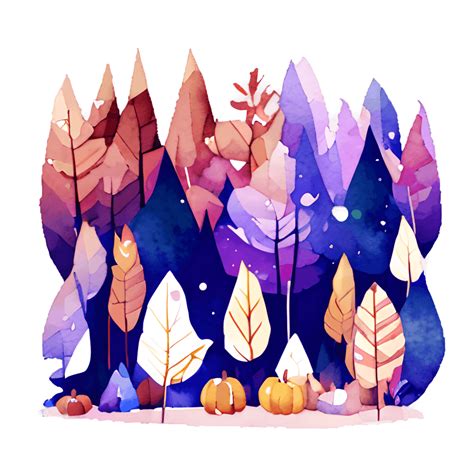 Watercolor Autumn Forest Graphic · Creative Fabrica