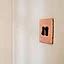 Brushed Copper Screwless Plate 10A 3 Gang 2 Way Light Switch - Black ...