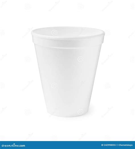 One Clean Styrofoam Cup Isolated on White Stock Image - Image of drink ...