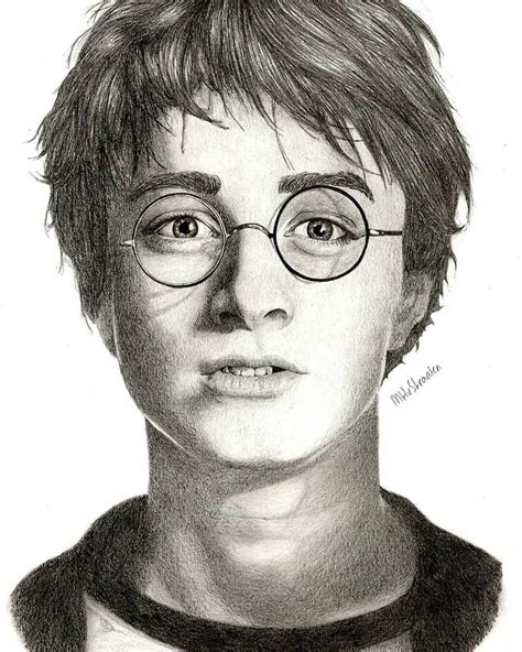 Portrait drawing I made of Daniel Radcliffe as Harry Potter | Harry potter portraits, Harry ...