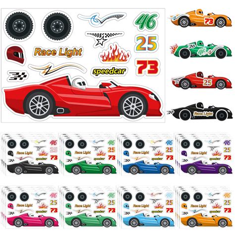 36 Sheets Make A Race Car Stickers Race Car Stickers For Kids Make Your ...