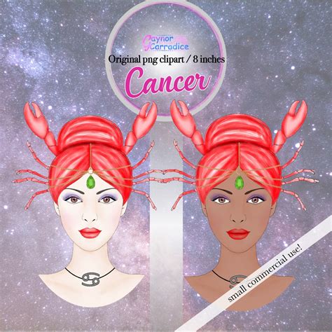 Cancer Clipart Star Sign Clip Art Celestial Graphics Planner - Etsy UK