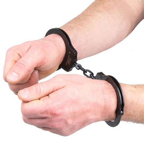 Professional Grade Handcuffs POLICE Double Lock Steel Metal Police Edition Black | PoliceMart